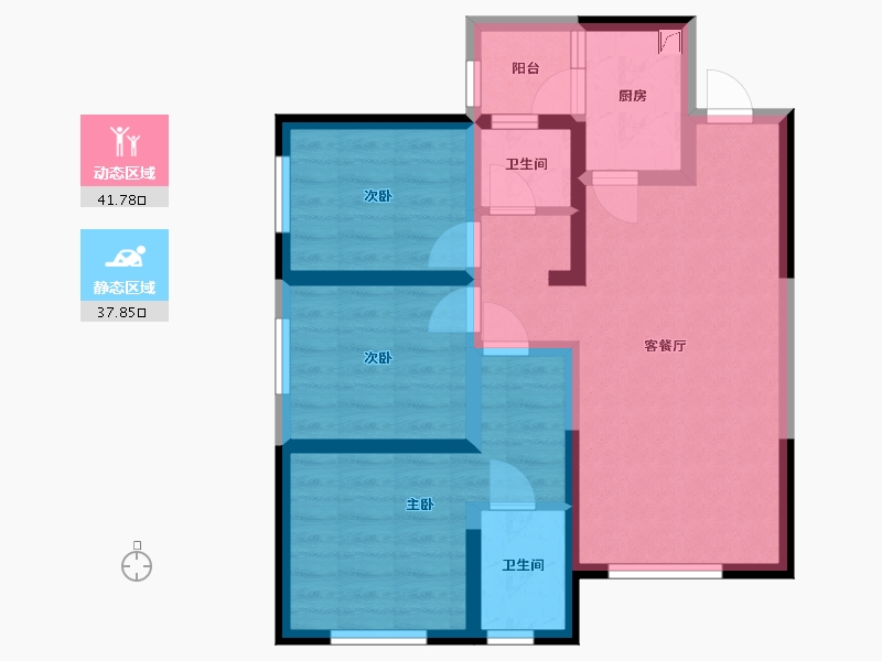 四川省-凉山彝族自治州-正黄金色学府-69.09-户型库-动静分区