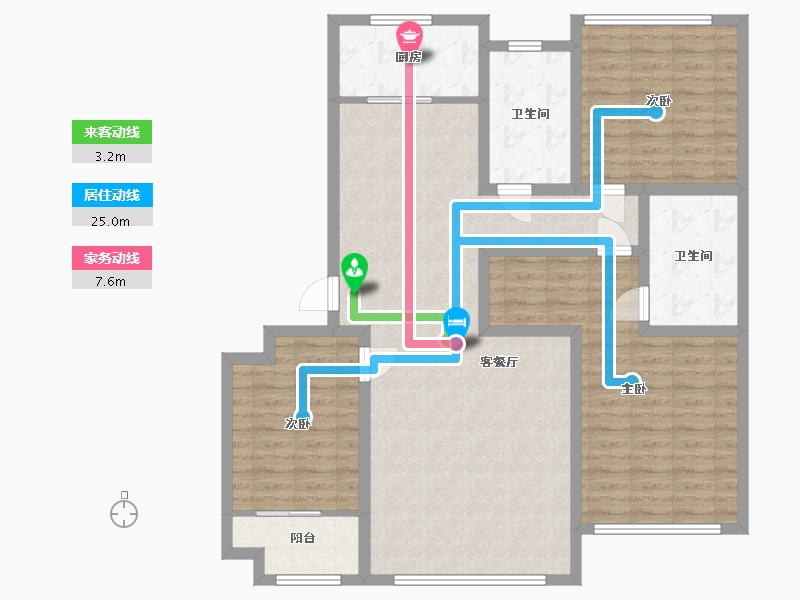 山东省-潍坊市-华安世纪樱园-115.99-户型库-动静线