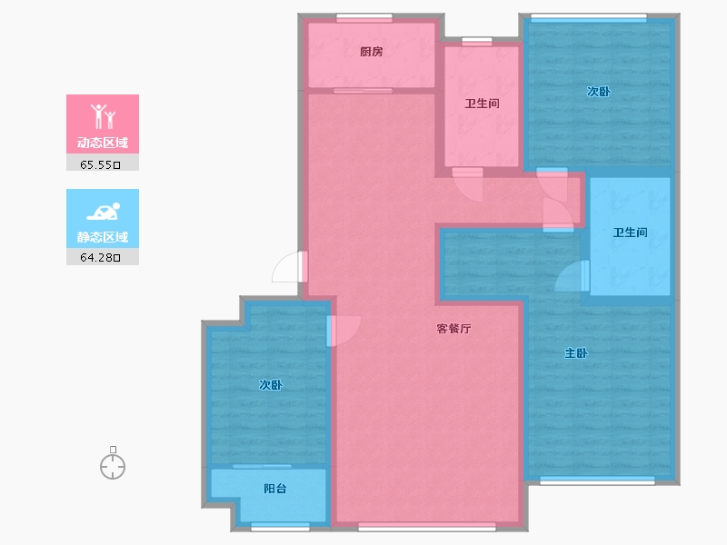 山东省-潍坊市-华安世纪樱园-115.99-户型库-动静分区