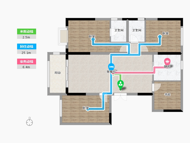 河南省-新乡市-碧桂园观澜-121.00-户型库-动静线