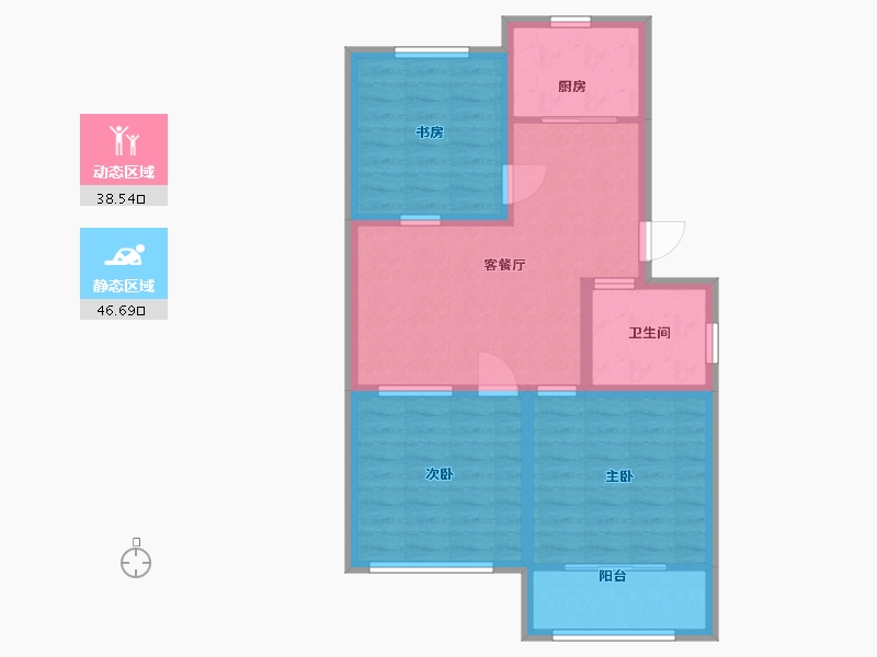 山东省-潍坊市-华安世纪樱园-76.00-户型库-动静分区