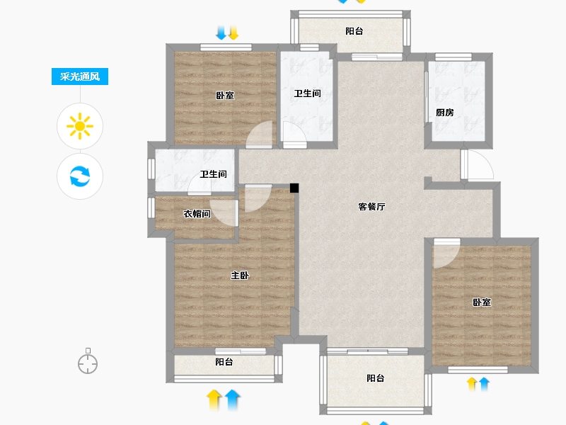 浙江省-杭州市-复地上城-114.99-户型库-采光通风