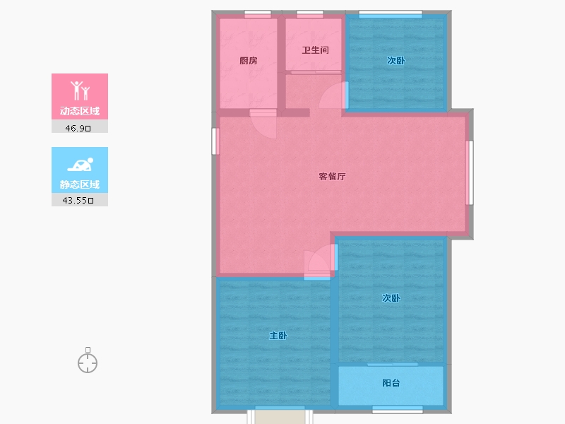 山东省-潍坊市-华安世纪樱园-80.80-户型库-动静分区