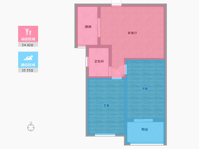 山东省-潍坊市-华安世纪樱园-62.40-户型库-动静分区