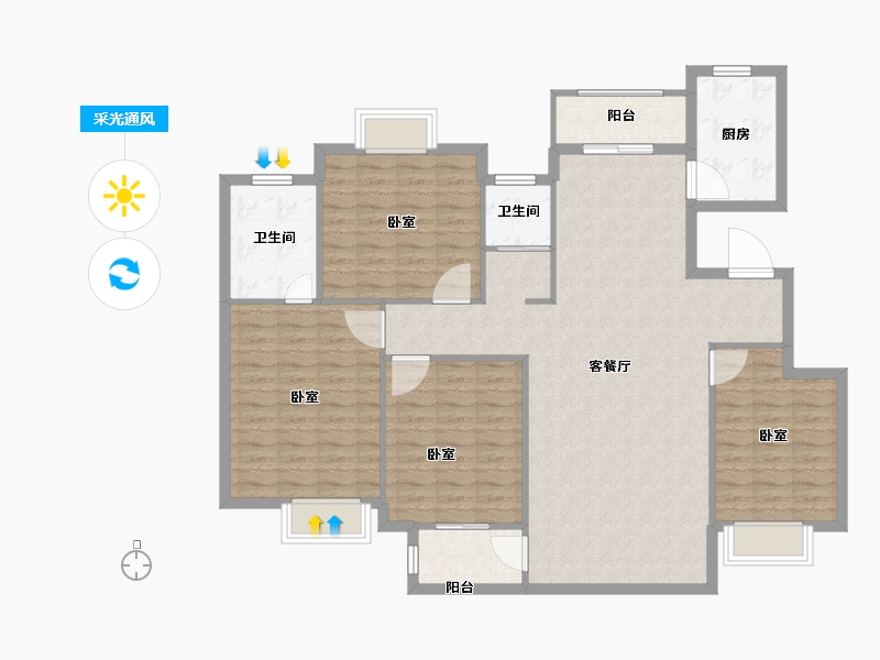 江西省-赣州市-状元府-128.00-户型库-采光通风