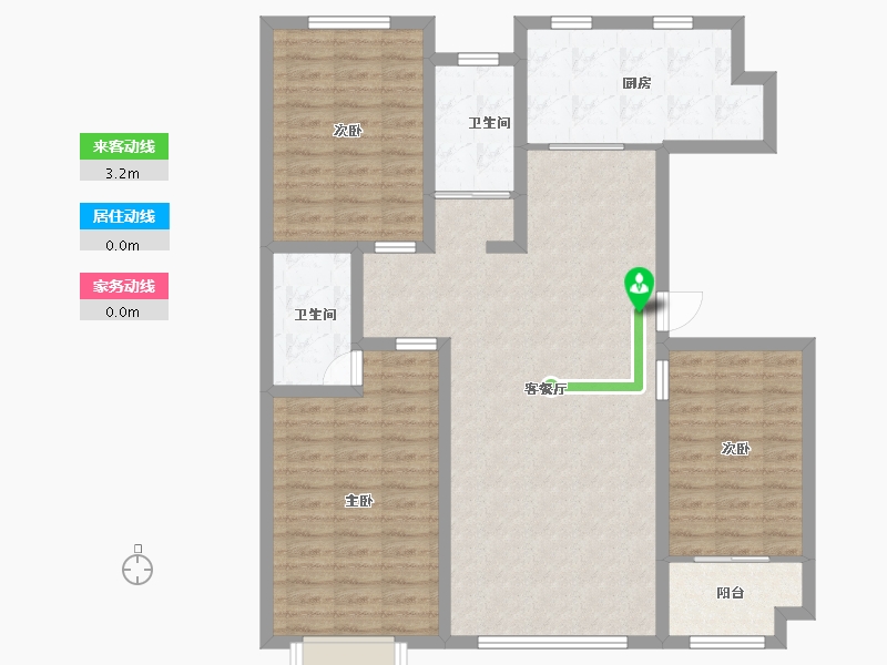 山东省-潍坊市-华安世纪樱园-107.99-户型库-动静线