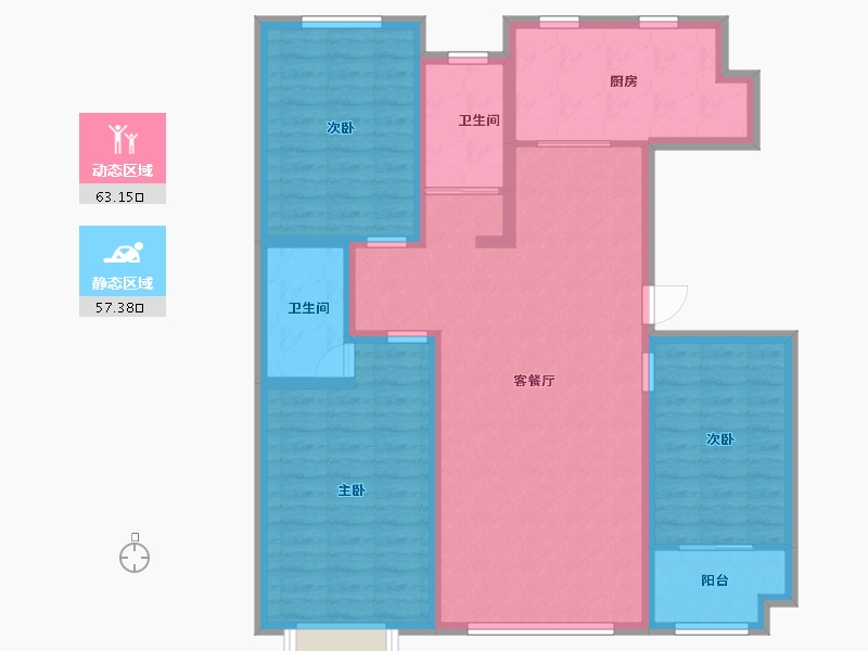 山东省-潍坊市-华安世纪樱园-107.99-户型库-动静分区