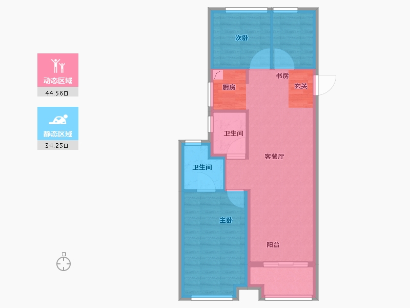 浙江省-杭州市-高运莱茵传奇-70.80-户型库-动静分区