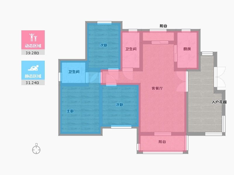 安徽省-巢湖市-天瑞凤鸣花园-72.00-户型库-动静分区