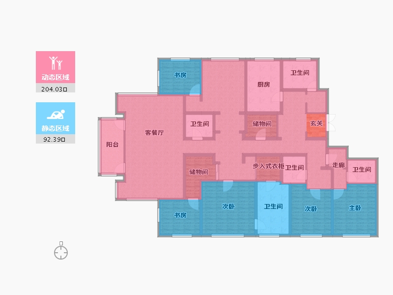 浙江省-杭州市-武林外滩-265.36-户型库-动静分区