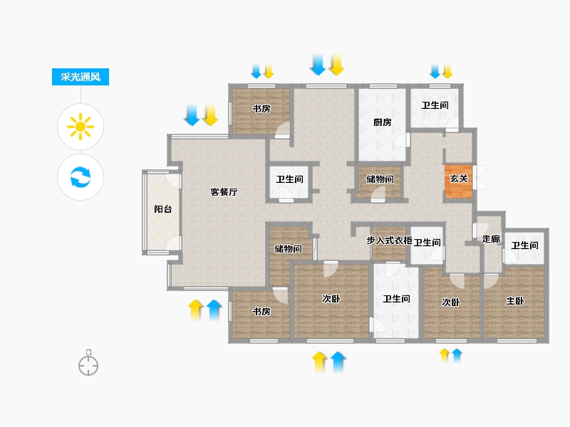 浙江省-杭州市-武林外滩-265.36-户型库-采光通风