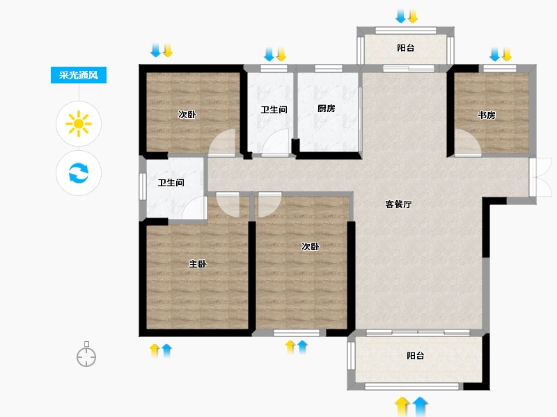 江西省-吉安市-凯旋·世纪-111.41-户型库-采光通风