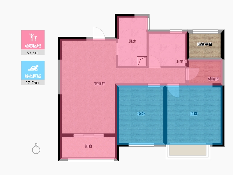 安徽省-六安市-滨江裕花园-75.19-户型库-动静分区