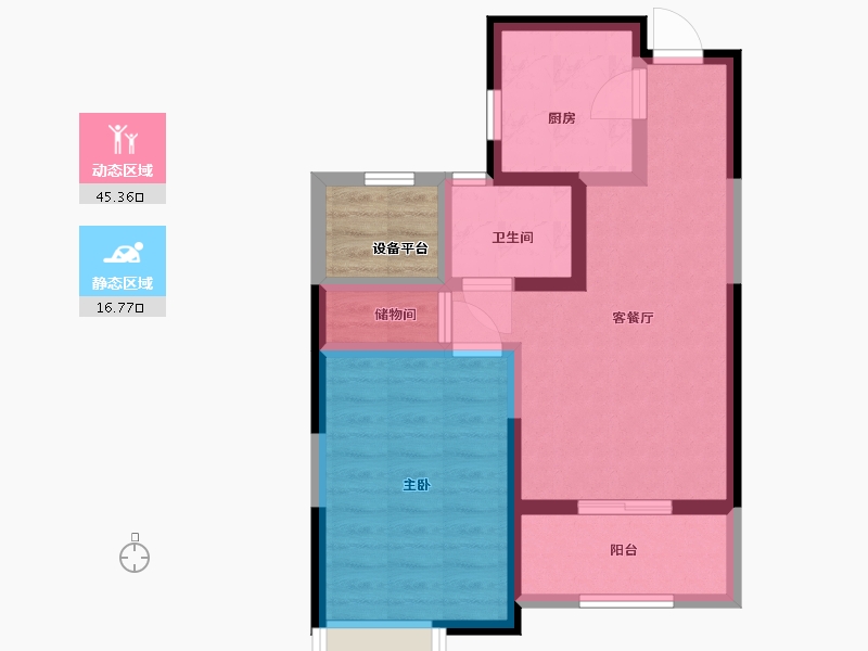 安徽省-六安市-滨江裕花园-57.60-户型库-动静分区