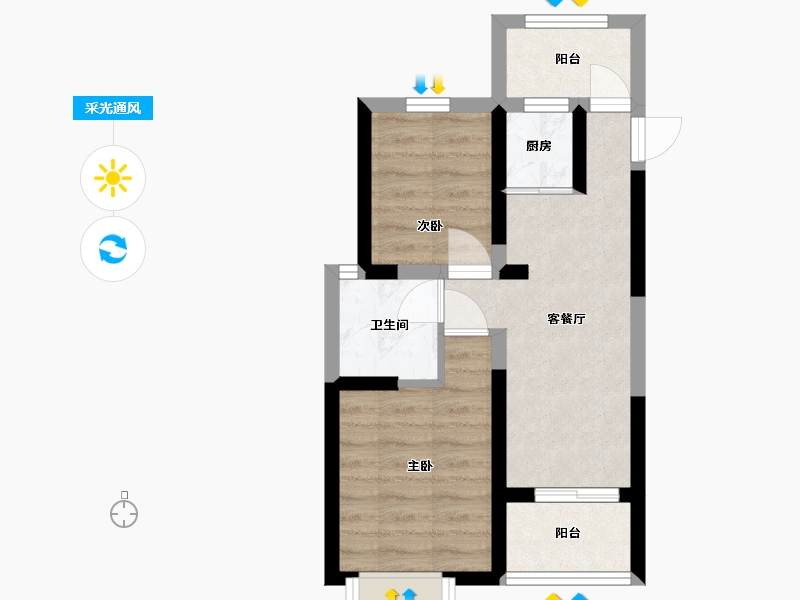 安徽省-六安市-滨江裕花园-41.68-户型库-采光通风