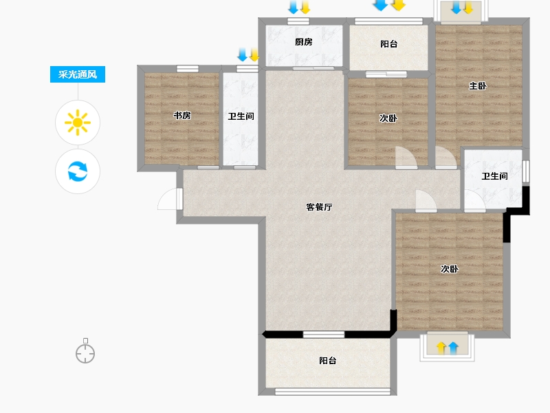 福建省-泉州市-尚好家园-122.50-户型库-采光通风