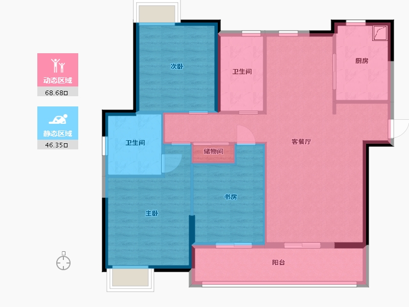 福建省-三明市-富力爱丁堡-104.00-户型库-动静分区