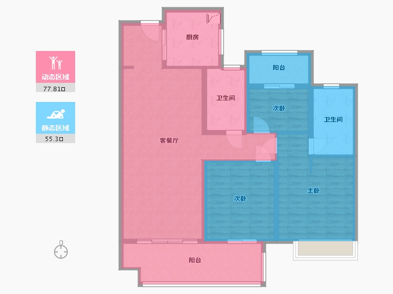 安徽省-六安市-富力院士廷-120.00-户型库-动静分区