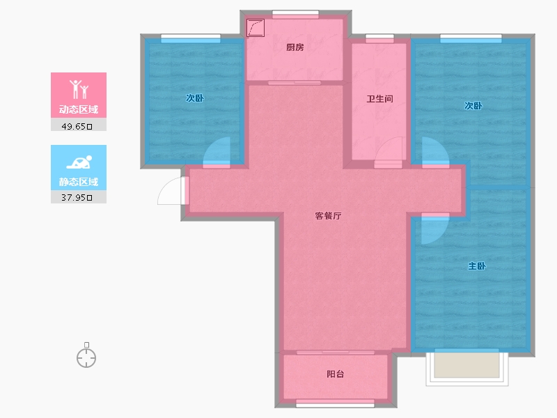 山东省-济南市-绿地泉景嘉园-77.59-户型库-动静分区