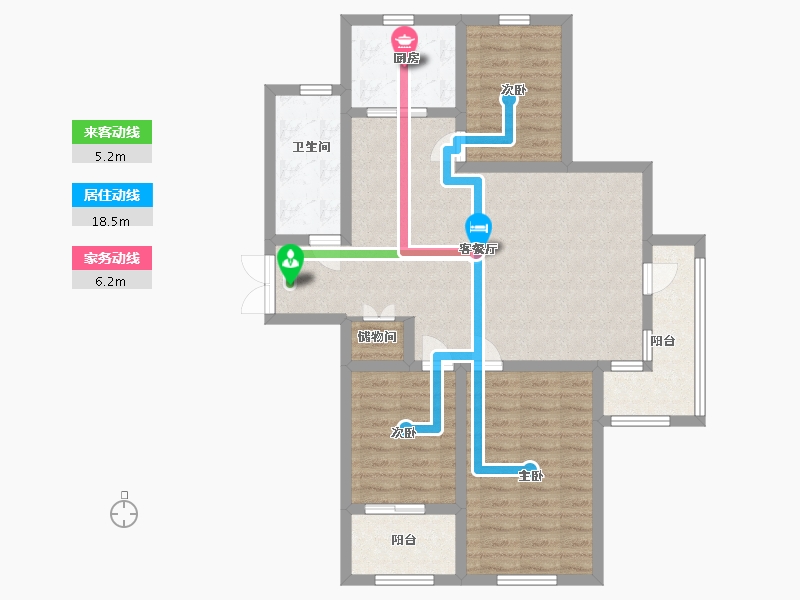 山东省-潍坊市-天同九龙湾-92.00-户型库-动静线