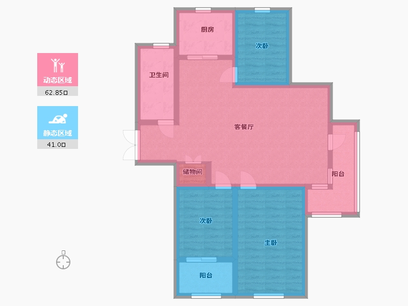 山东省-潍坊市-天同九龙湾-92.00-户型库-动静分区