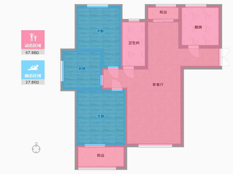 山东省-潍坊市-昌乐中心城-93.60-户型库-动静分区