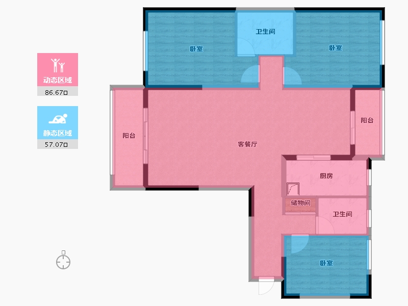 山西省-晋城市-司徒回迁房-130.00-户型库-动静分区