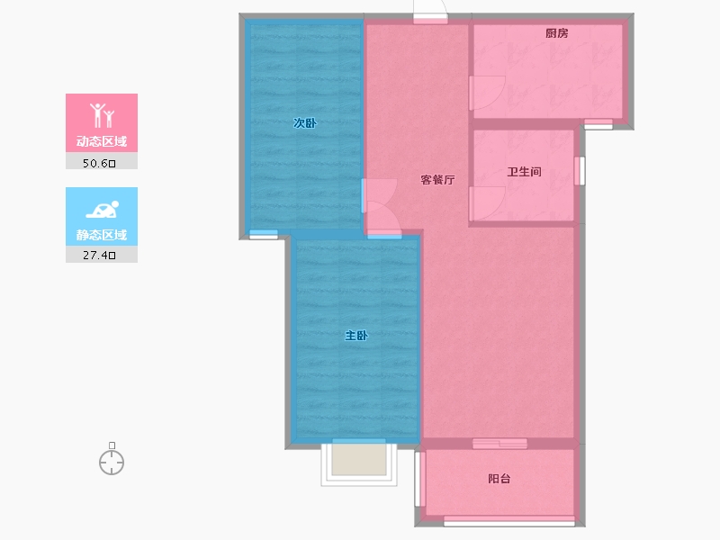 山东省-潍坊市-金御皇廷-70.20-户型库-动静分区