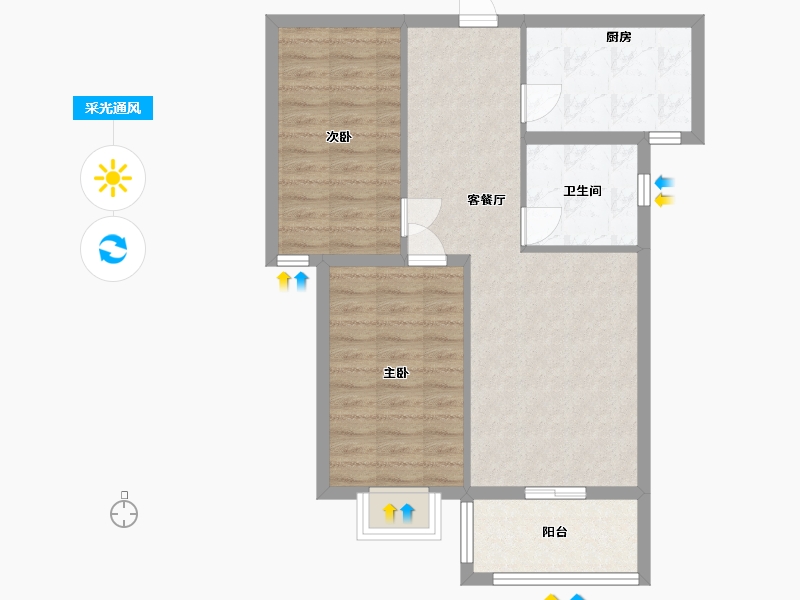 山东省-潍坊市-金御皇廷-70.20-户型库-采光通风