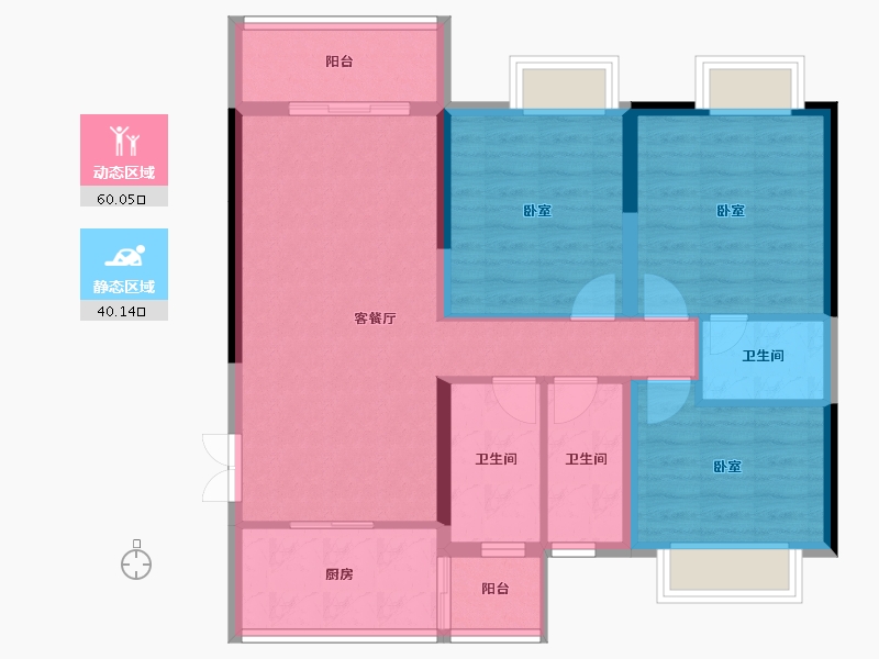 广东省-广州市-江海新苑-89.65-户型库-动静分区