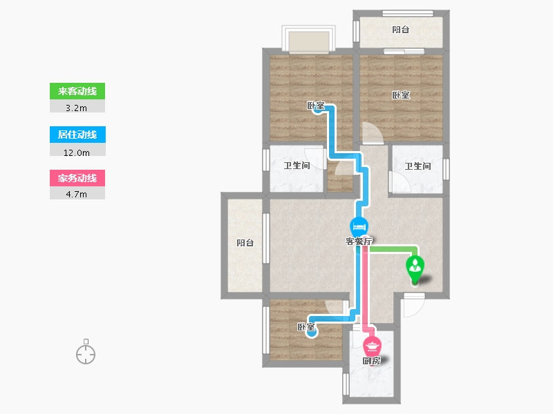 河南省-郑州市-绿都澜湾樾园-74.82-户型库-动静线