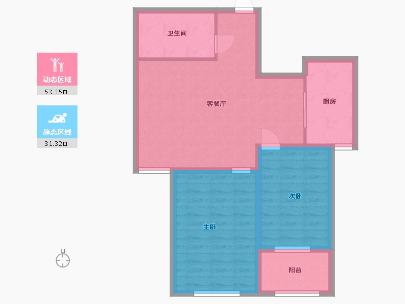 山东省-潍坊市-骏龙花园-76.00-户型库-动静分区