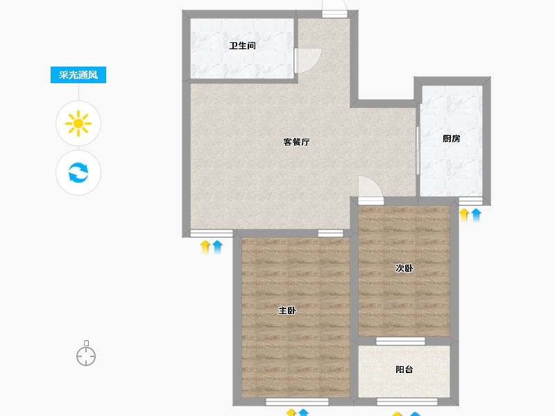 山东省-潍坊市-骏龙花园-76.00-户型库-采光通风