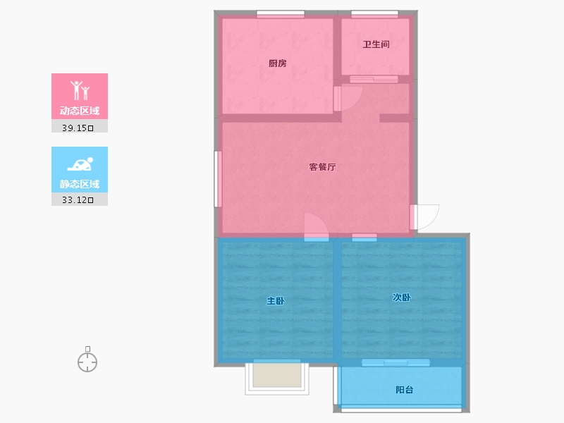 山东省-潍坊市-柏丽花园-64.00-户型库-动静分区