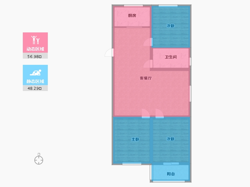 山东省-潍坊市-骏龙花园-95.00-户型库-动静分区