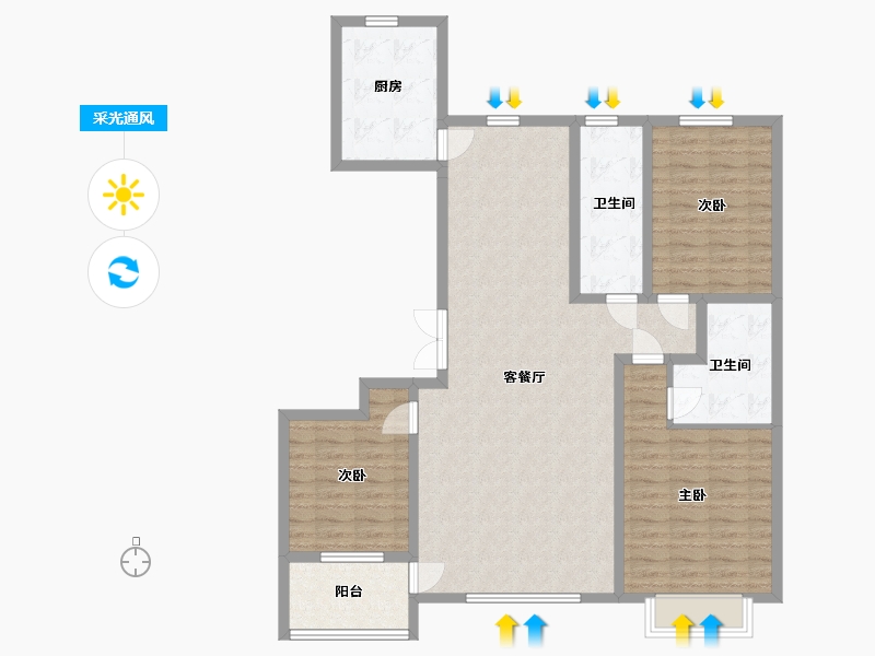 山东省-潍坊市-昌乐中心城-114.41-户型库-采光通风