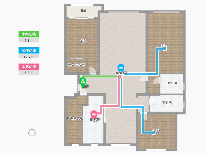 内蒙古自治区-鄂尔多斯市-康和南岸-179.88-户型库-动静线