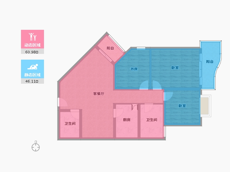 浙江省-杭州市-仙林苑32栋02-95.78-户型库-动静分区