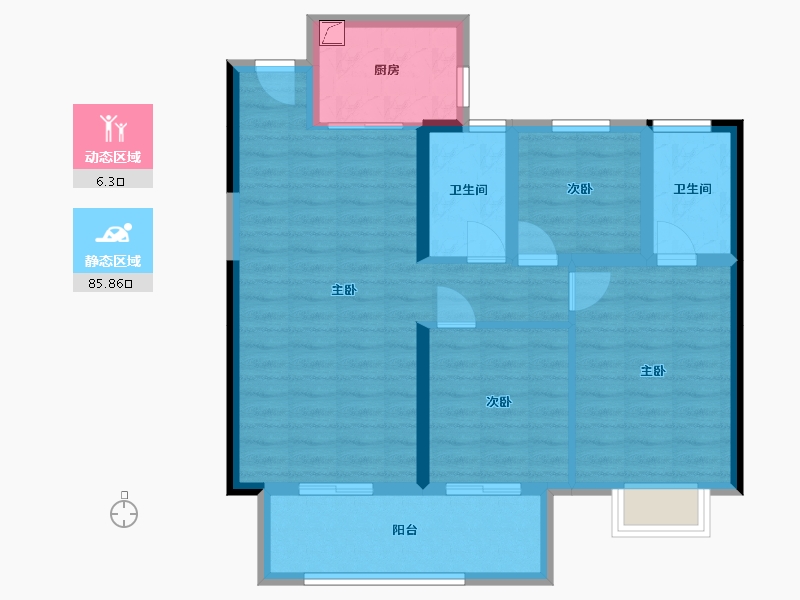 福建省-泉州市-世茂璀天城-81.97-户型库-动静分区