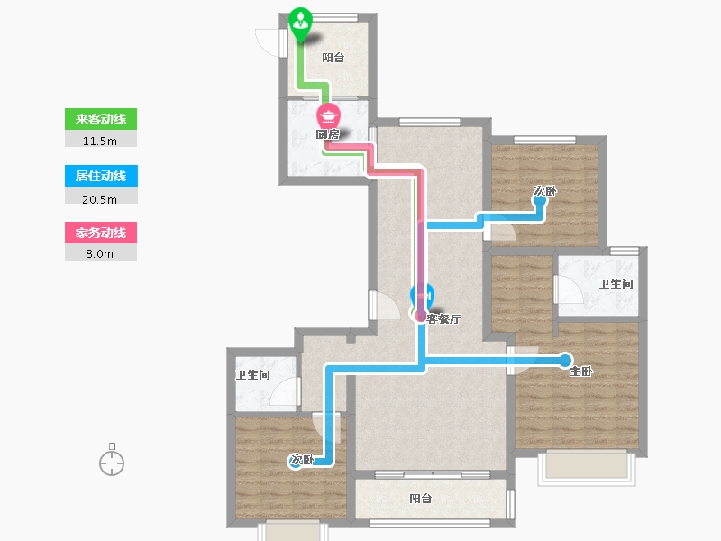 河北省-唐山市-金凤华府-105.00-户型库-动静线