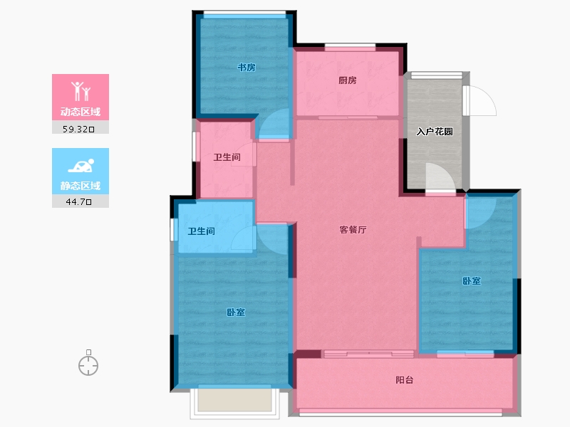 江苏省-南通市-紫宸府-100.00-户型库-动静分区