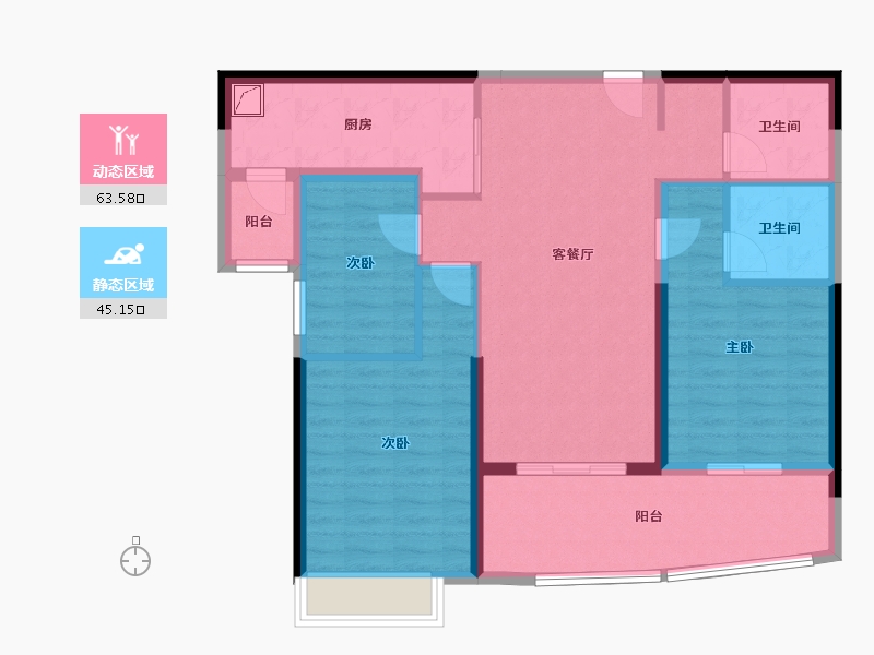 海南省-三亚市-雅居乐海南清水湾-97.49-户型库-动静分区