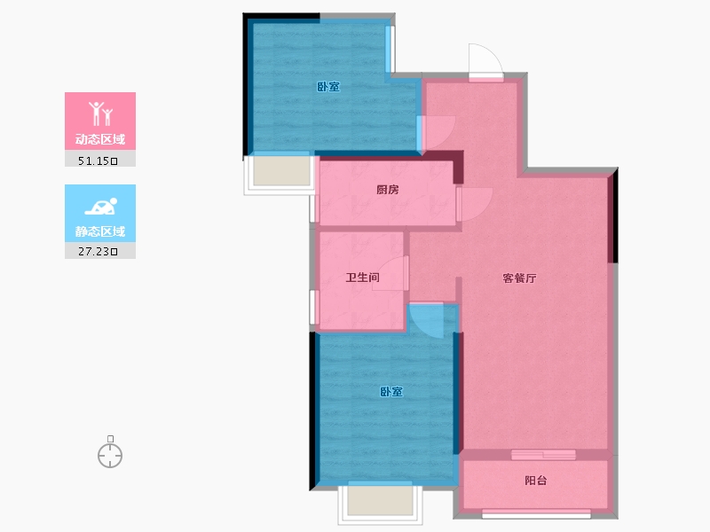 湖北省-武汉市-名湖豪庭-70.00-户型库-动静分区