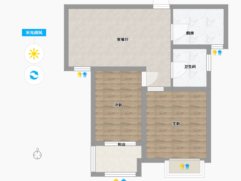 河南省-郑州市-宏光协和城邦-59.20-户型库-采光通风