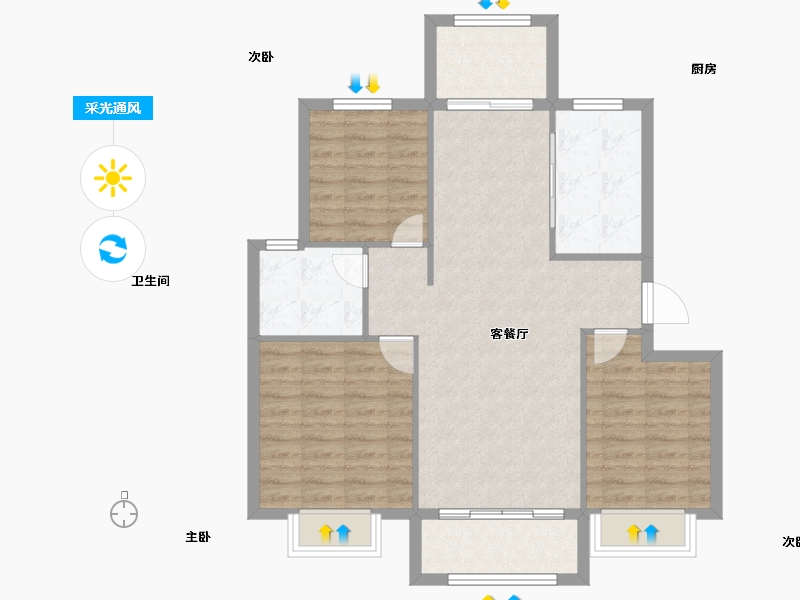 山东省-烟台市-天润家园-86.99-户型库-采光通风