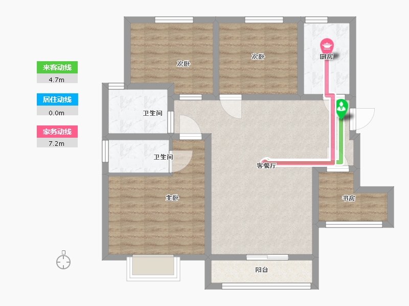 河南省-郑州市-郑东名筑-88.01-户型库-动静线