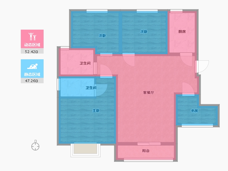 河南省-郑州市-郑东名筑-88.01-户型库-动静分区