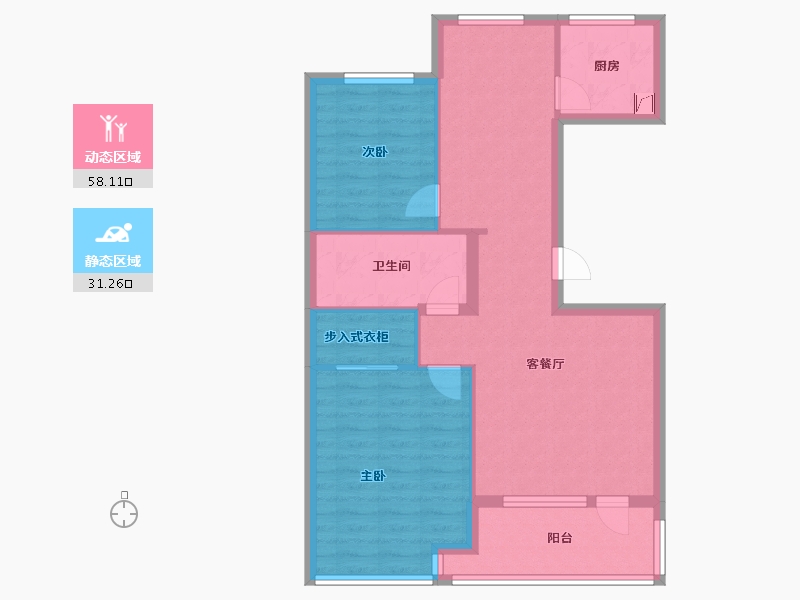 山东省-济南市-绿城百合花园-80.00-户型库-动静分区