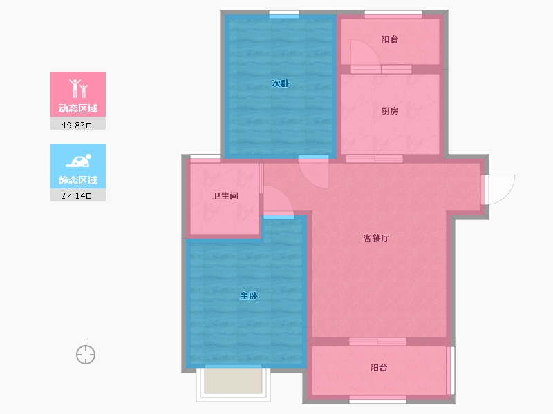 河南省-郑州市-金林中心-68.00-户型库-动静分区