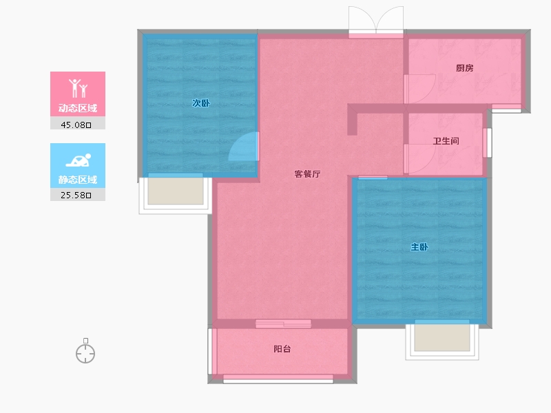 河南省-郑州市-糖果时光-62.91-户型库-动静分区